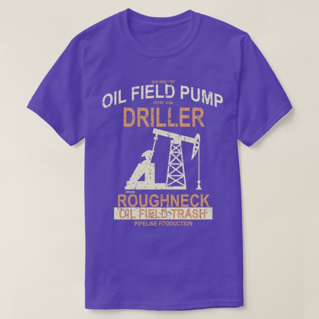 T-shirt Driller de pompe à huile à col roux (Design devant)