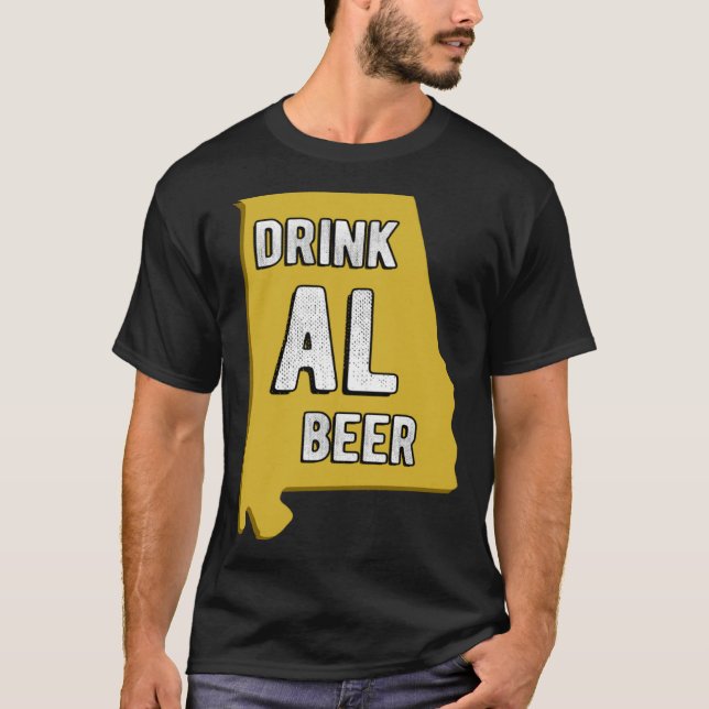 T-shirt Drink AL Beer State Of Alabama Beer Birmingham Hun (Devant)