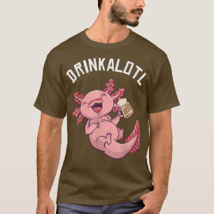 T-shirt Drinkalotl Funny Aolotl Anime hommes femmes Beer L