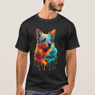 T-shirt Dripping Paint Art Australian Cattle Dog