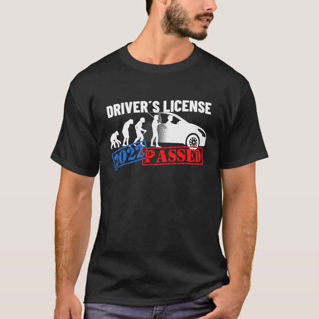 T-shirt Driver's License 2022 Passed  For First Time Drive (Devant)