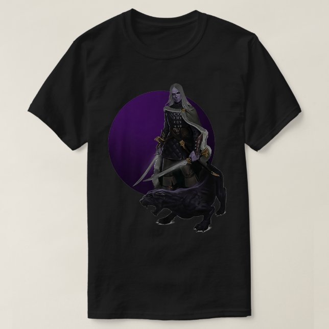 T-shirt Drizzt et Guenhwyvar Les royaumes oubliés Ventilat (Design devant)