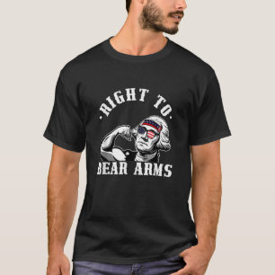 T-shirt Droit À Armes Nues Drapeau 4 juillet Drôle Gym W