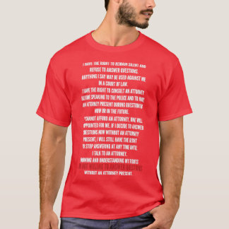 T-shirt Droit de garder le silence Avertissement Miranda P