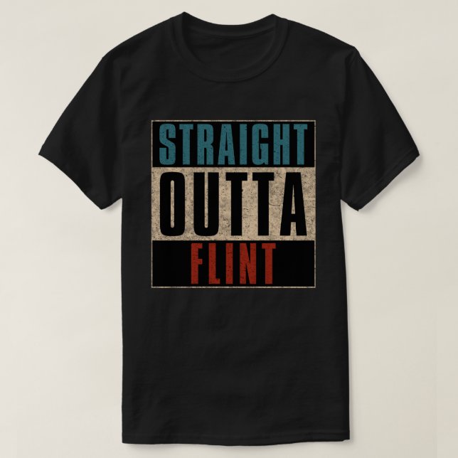 T-shirt Droit devant Flint Michigan MI (Design devant)