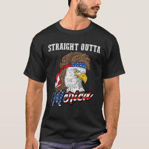 T-shirt Droit devant Merica Mullet Eagle Funny Patriot 4