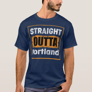 T-shirt Droit devant Portland Maine USA Retro désorganisé