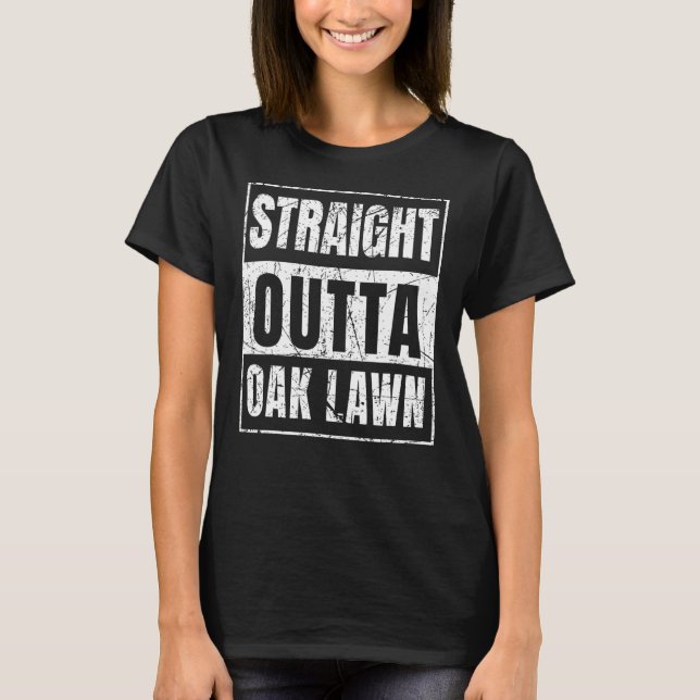 T-shirt Droit En Périphérie De Chêne Pelouse Illinois Stat (Devant)