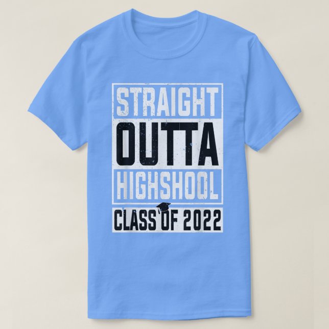 T-shirt Droit Hors Du Lycée Classe De 2022 Senior (Design devant)