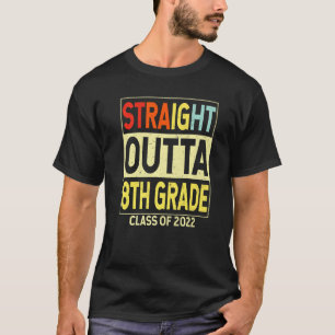 T-shirt Droit Outta 8e année Funny Graduation Huitième