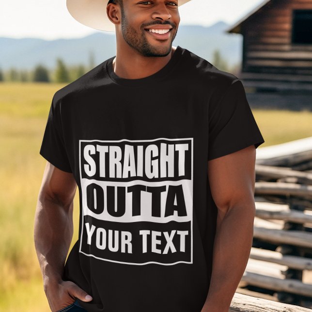 T-shirt DROIT OUTTA - ajoutez votre texte ici/créez votre  (Créateur téléchargé)