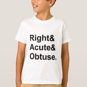 T-shirt Droite Aiguë Obtuse 3 Types d'Angles Géométrique