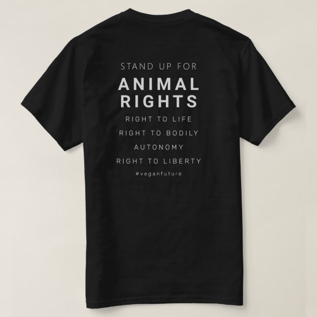 T-shirt Droits des animaux végétaliens Typographie minimal (Design dos)