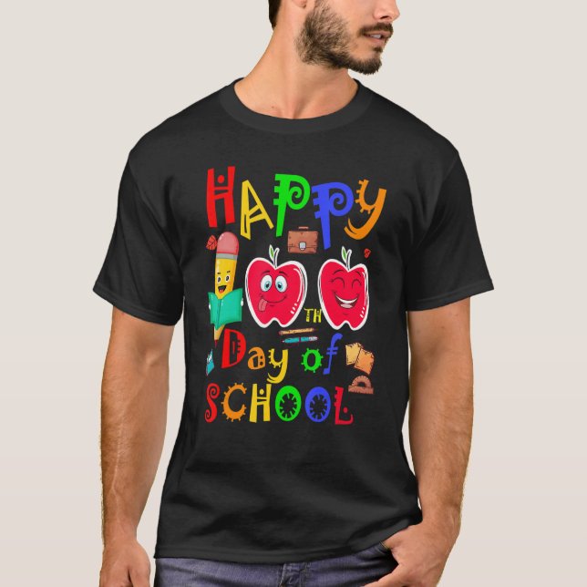 T-shirt Drôle 100 Jours De Chemise D'École Joyeux 100E Jou (Devant)