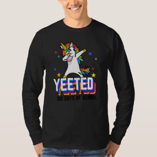 T-shirt Drôle 100 Jours De L'École A Yeeted Dabbing Unicor