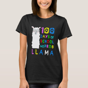 T-shirt Drôle 100 Jours d'École No Probllama Lama 100ème 