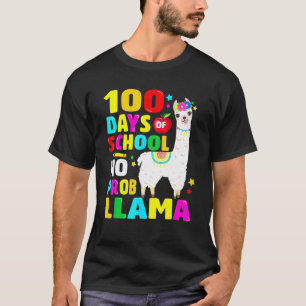 T-shirt Drôle 100 Jours D'école Pas De Problème Llama Fill