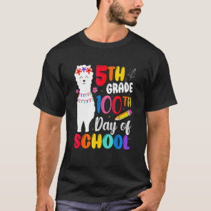 T-shirt Drôle 100ème Jour De L'École No Prob Llama Happy 1