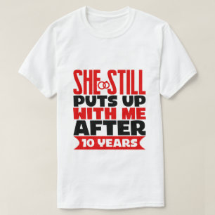 T-shirt drôle 10e anniversaire mari