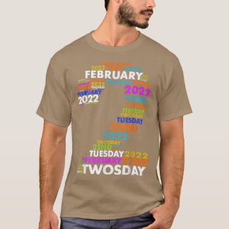 T-shirt Drôle 2 février 2022 2222 Joyeux Jumeau 2022 