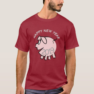 T-shirt Drôle 3 Dessin Illustration Cochon Année Zodiac MT