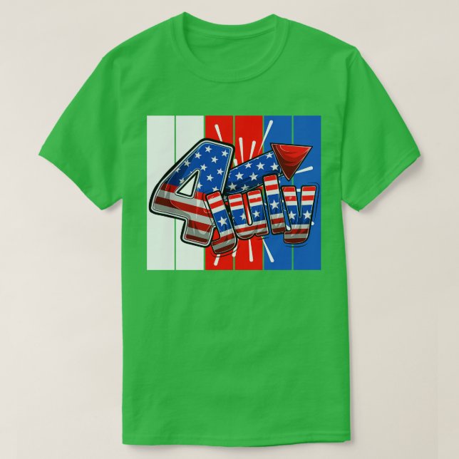 T-shirt Drôle 4 juillet 2021 Le 4 Juillet Patriotique US (Design devant)