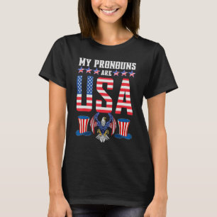 T-shirt Drôle 4 juillet mes pronoms sont USA_1