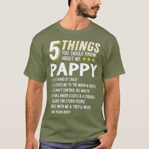 T-shirt Drôle 5 choses Grand-père Pappy Crazy Idée cadeau