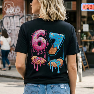 T-shirt Drôle 67 Mème Donut Glace Argot Gen Alpha