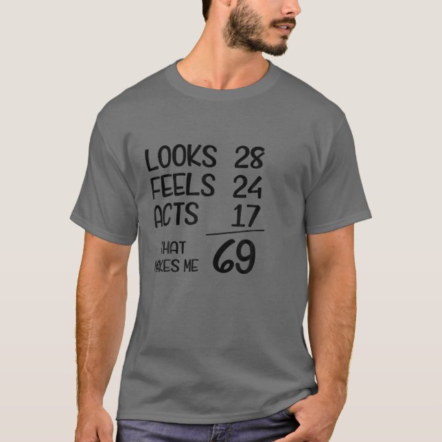 T-shirt Drôle 69E Cadeau Anniversaire 69 Ans Né En 1951 (Devant)