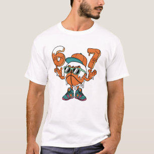 T-shirt Drôle 6 7 Gouttant Six Sept 67 Rue Baseketball