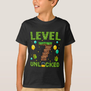 T-shirt Drôle 7e anniversaire garçon joueur niveau 7 déblo