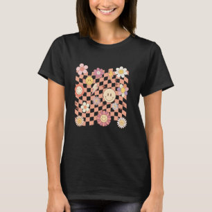 T-shirt Drôle À damiers Joyeux Sourire Sourire Visage Dais
