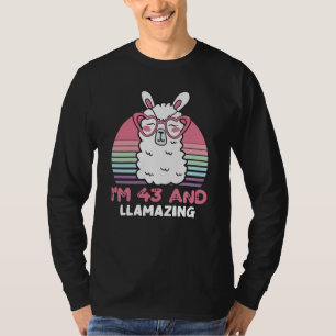 T-shirt Drôle adorable Llama 43e cadeau d'anniversaire pou