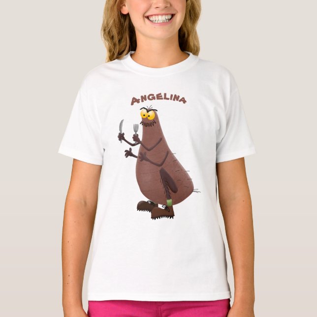 T-shirt Drôle affamé pulette affamée dessin animé (Devant)