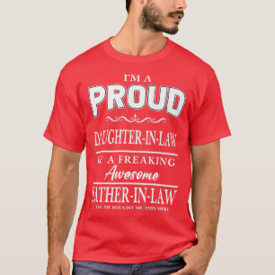 T-shirt Drôle Affine Fière FilleInLaw d'un père génial