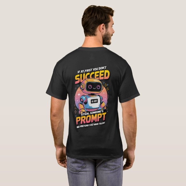 T-shirt 🤖 Drôle Ai Invite Image Vol Mèmes Sarcastiques (Dos entier)