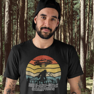 T-shirt Drôle Aliens Big Foot Cacher et Rechercher Champio