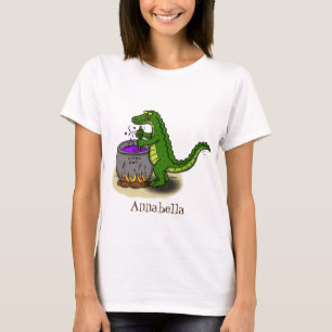T-shirt Drôle alligator vert cuisine dessin animé