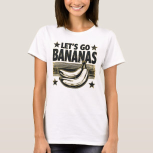 T-shirt Drôle Allons-y Bananes Mème Grunge Distressed