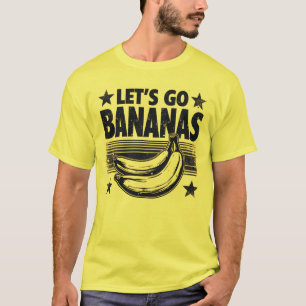 T-shirt Drôle Allons-y Bananes Mème Grunge Distressed