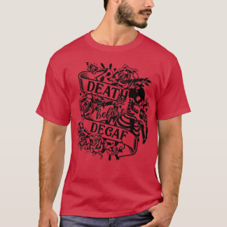 T-shirt Drôle Amateur De Café Squelette Mort Avant Café
