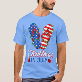 T-shirt Drôle américain Flip Flops Xmas Lights Noël