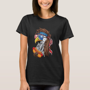 T-shirt Drôle Amusant Bald Eagle Hotdog 4 juillet drapeau 