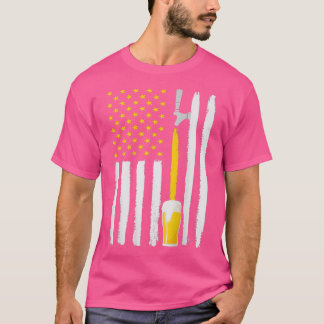 T-shirt Drôle Amusant Bière d'artisanat drapeau américain