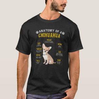 T-shirt Drôle Anatomie Chihuahua Cadeaux Pour Femmes Homme