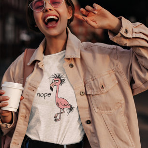 T-shirt Drôle Angry Flamant rose Doodart Dessin rose