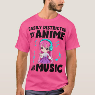 T-shirt drôle Anime et fille de musique pour Ado chibi gra