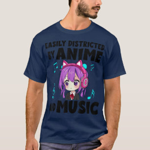 T-shirt drôle Anime et fille de musique pour Ado chibi gra