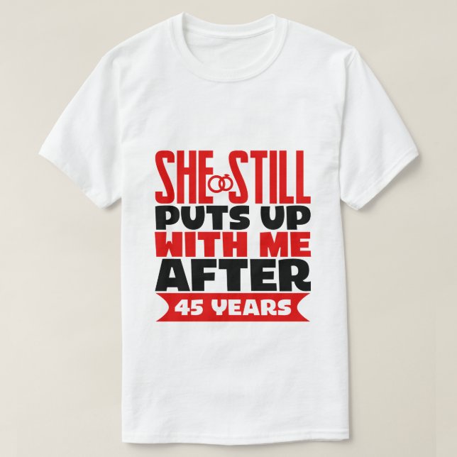 T-shirt drôle Anniversaire 45e Mari (Design devant)